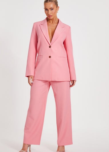 Quiz Coral Woven Wide Leg Trousers