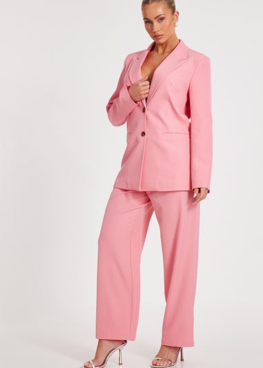 Quiz Coral Woven Blazer