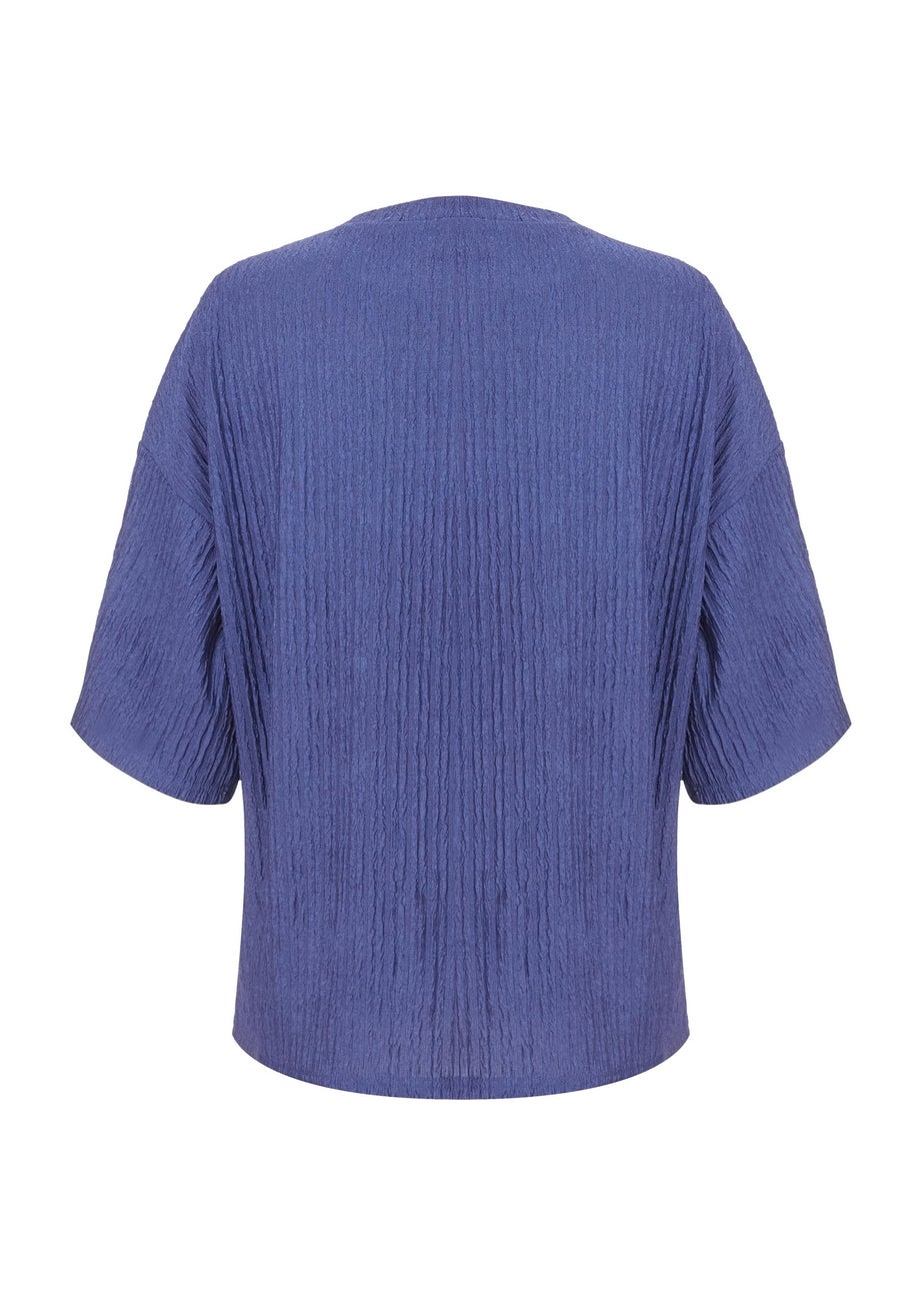 Quiz Blue Textured T-Shirt