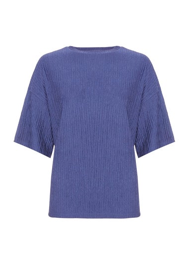 Quiz Blue Textured T-Shirt