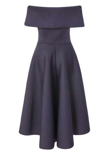 Quiz Navy Bardot Bow Skater Dress