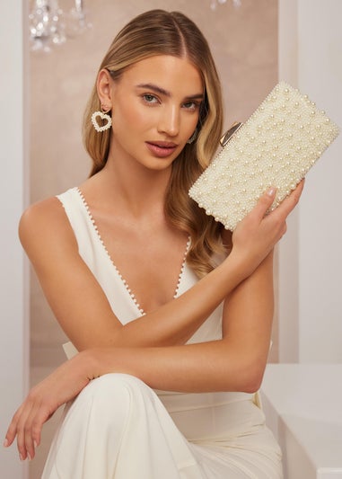 Quiz White Pearl Box Bag