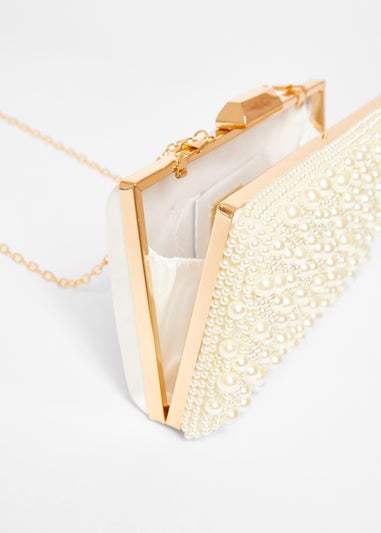 Quiz White Pearl Box Bag