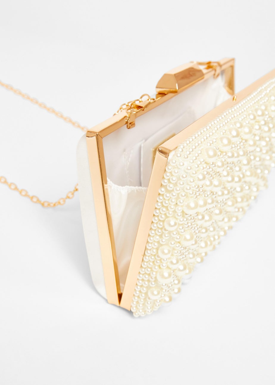 Quiz White Pearl Box Bag