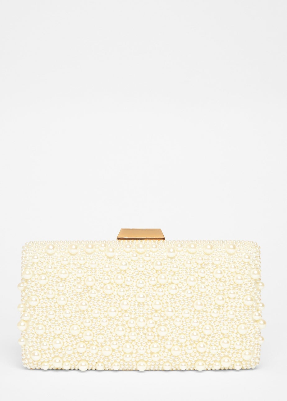 Quiz White Pearl Box Bag