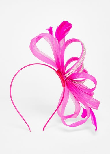 Quiz Fuschia Diamante Bow Fascinator