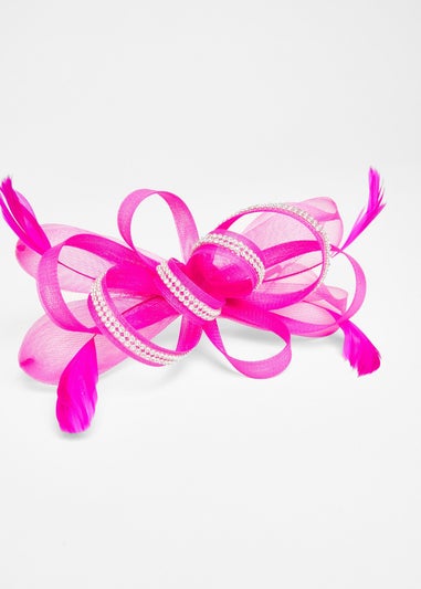 Quiz Fuschia Diamante Bow Fascinator