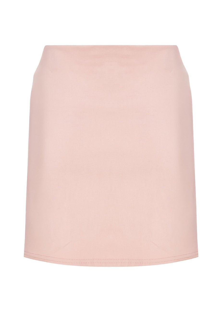 Quiz Blush Pink Button Detail Mini Skirt