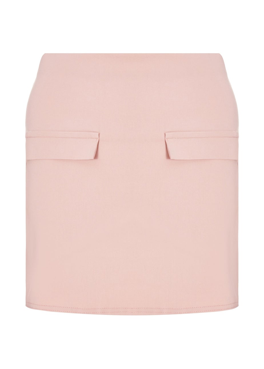 Quiz Blush Pink Button Detail Mini Skirt
