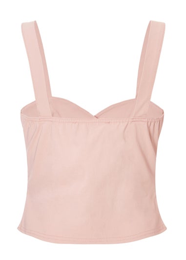 Quiz Blush Pink Button Detail Corset Top