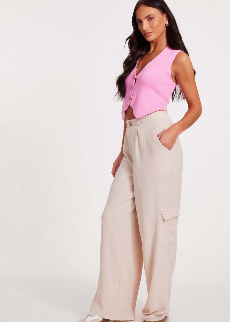 Quiz Stone Wide Leg Trousers