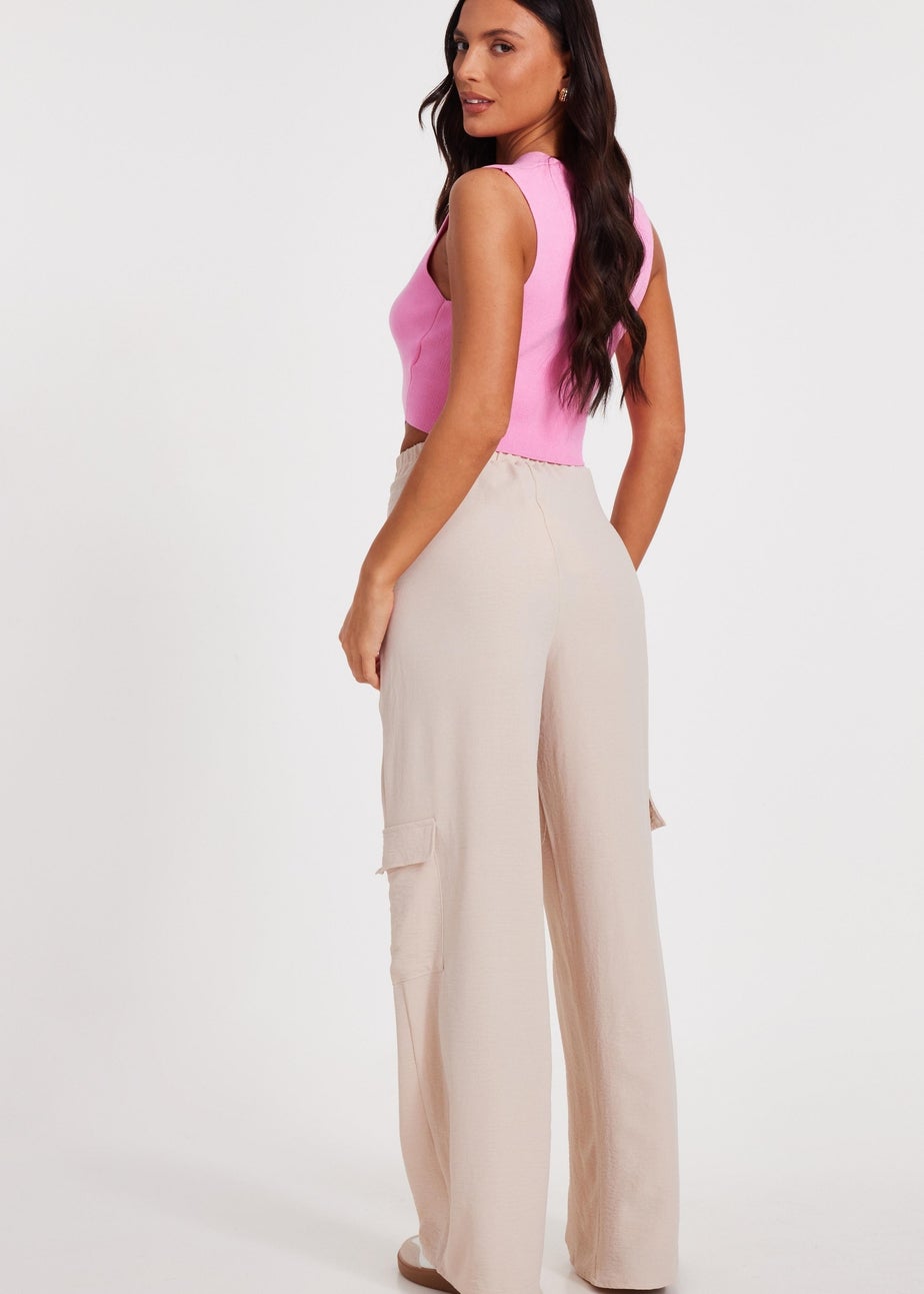 Quiz Stone Wide Leg Trousers
