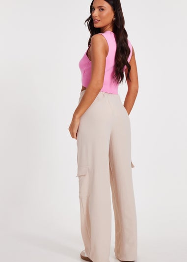 Quiz Stone Wide Leg Trousers