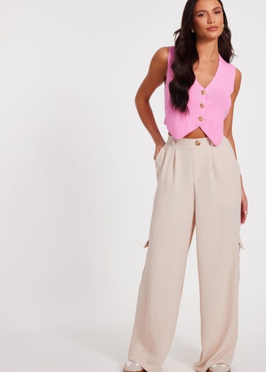 Quiz Stone Wide Leg Trousers