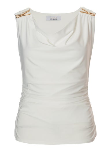 Quiz White Cowl Neck Top