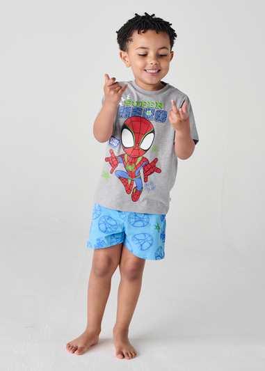 Marvel Blue/Grey Spidey & His Amazing Friends Short Pyjama Set (2-6 Years)