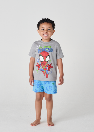 Marvel Blue/Grey Spidey & His Amazing Friends Short Pyjama Set (2-6 Years)