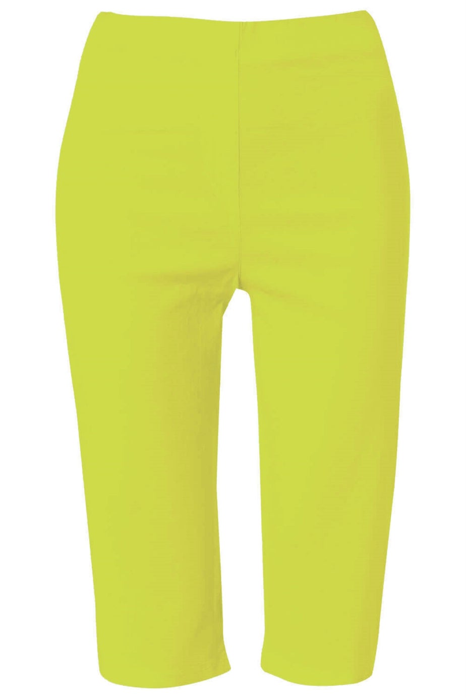 Roman Lime Stretch Knee Length Elastic Waist Shorts