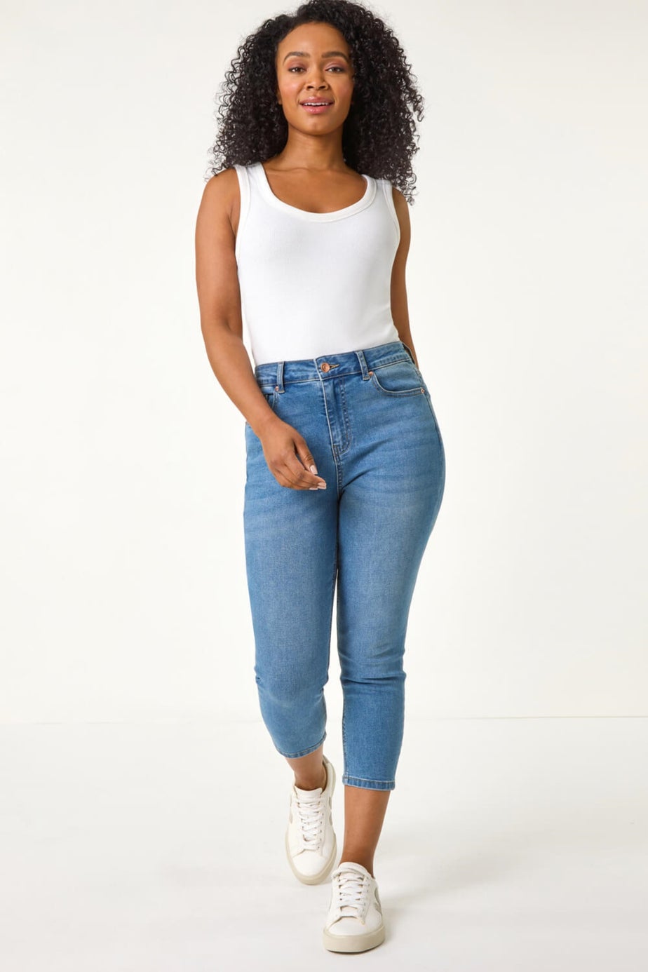 Roman Denim Petite Slim Crop Stretch Jeans