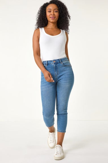 Roman Denim Petite Slim Crop Stretch Jeans