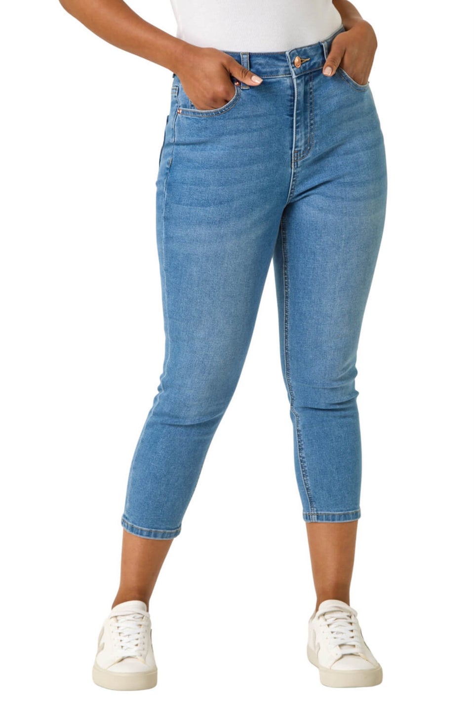 Roman Denim Petite Slim Crop Stretch Jeans