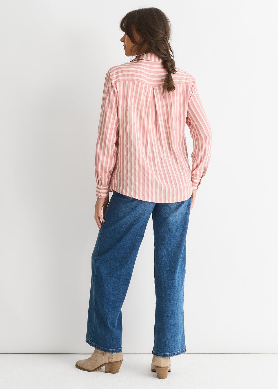 Gini London Blush Stripe Oversized Shirt