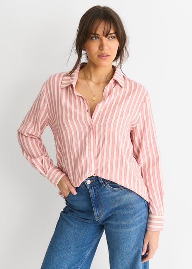 Gini London Blush Stripe Oversized Shirt