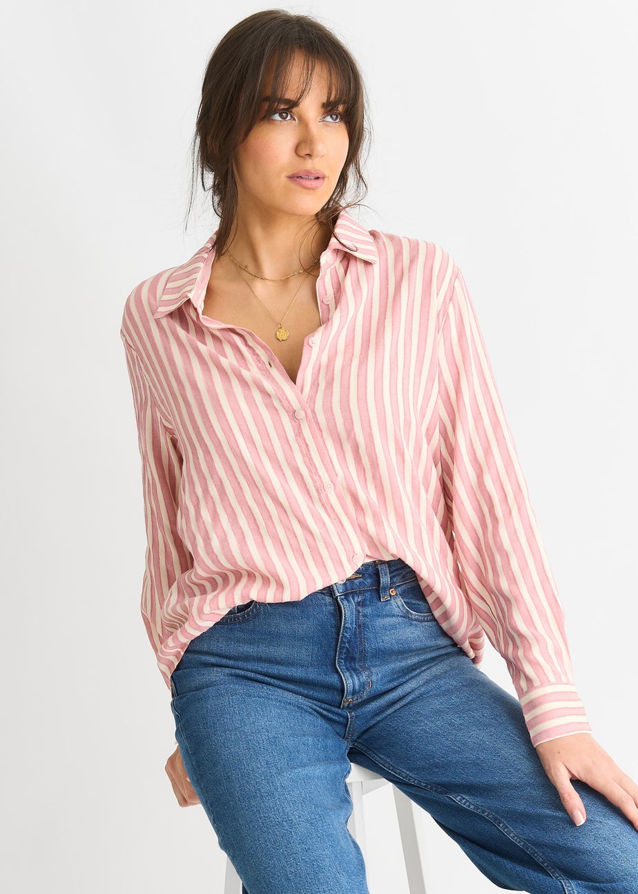 Gini London Blush Stripe Oversized Shirt