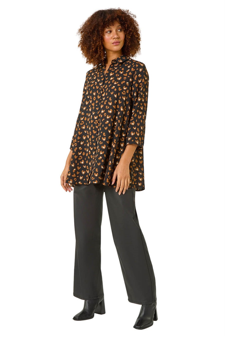 Roman Black Abstract Spot Print Shirt