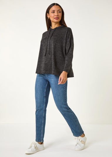 Roman Black Soft Touch Drawstring Hoodie