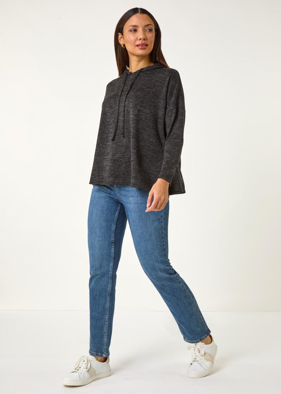 Roman Black Soft Touch Drawstring Hoodie