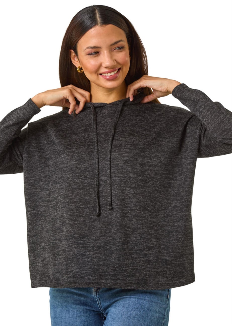 Roman Black Soft Touch Drawstring Hoodie