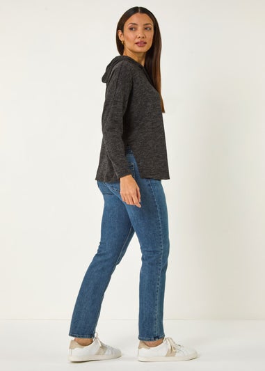 Roman Black Soft Touch Drawstring Hoodie