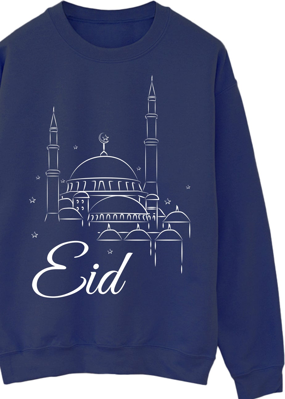 Brands In Eid Mosque Outline Navy Graphic Sweatshirt