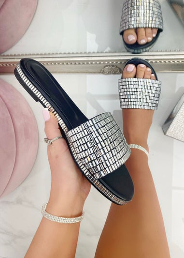 Love Lemonade Black Sparkly Disco Ball Sliders