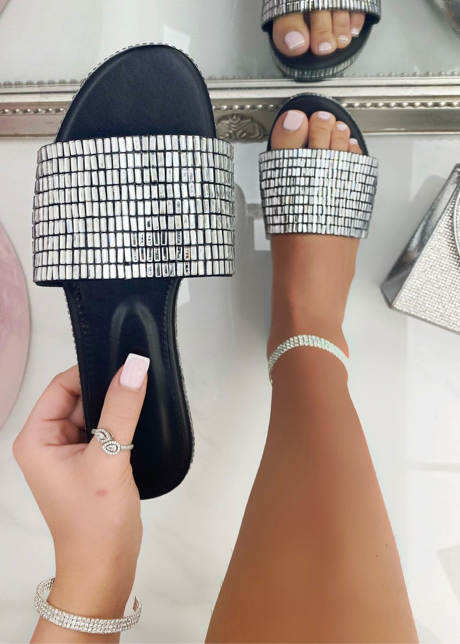 Love Lemonade Black Sparkly Disco Ball Sliders