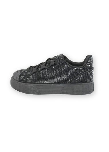 Love Lemonade Black Sparkly Crystal Eternal Trainers