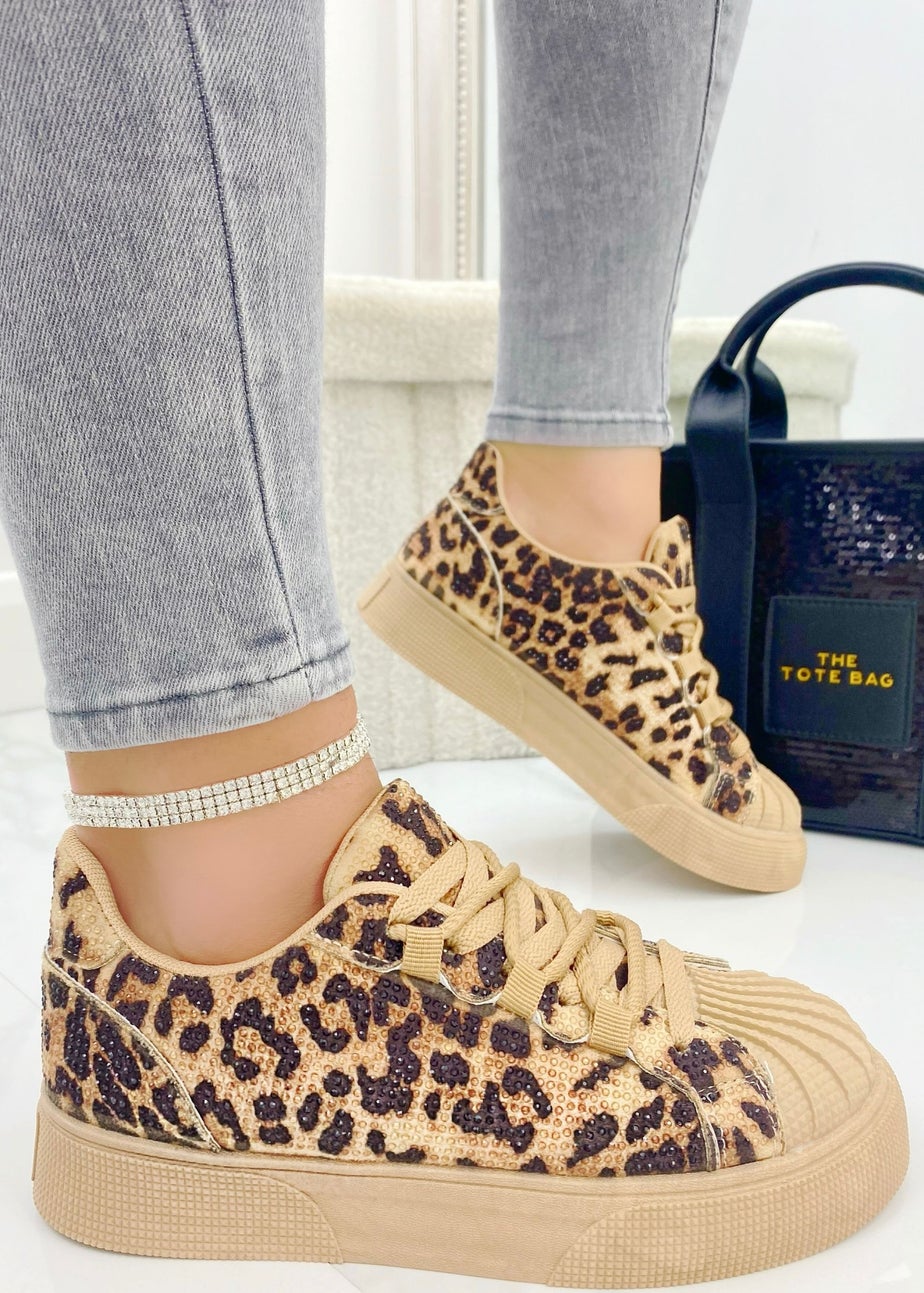 Love Lemonade Leopard Sparkly Crystal Eternal Trainers