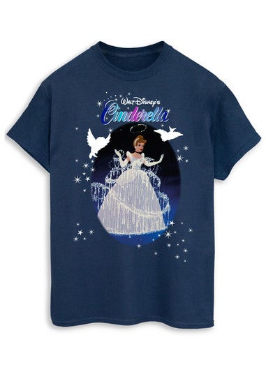 Disney Cinderella Sparkle Navy Boyfriend Fit Graphic T-Shirt