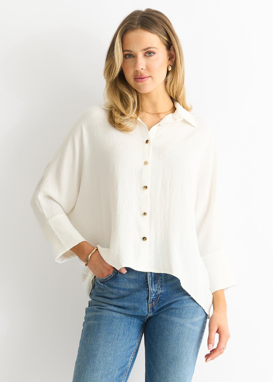 Gini London White Kimono Oversized Blouse