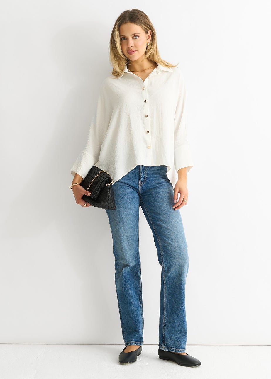 Gini London White Kimono Oversized Blouse