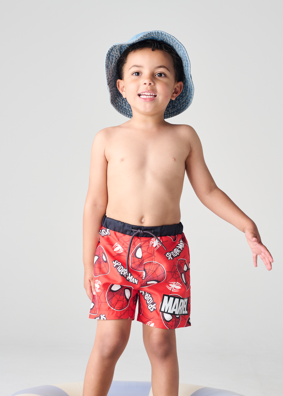 Marvel Spiderman Red Swim Shorts (3-8 Years)