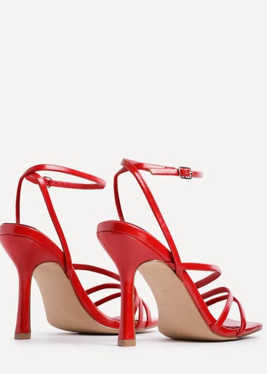 Linzi Scarlett Red Faux Leather Strappy Heel Sandal