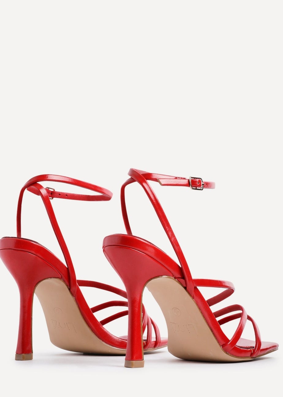Linzi Scarlett Red Faux Leather Strappy Heel Sandal