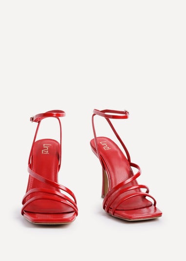 Linzi Scarlett Red Faux Leather Strappy Heel Sandal