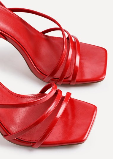 Linzi Scarlett Red Faux Leather Strappy Heel Sandal