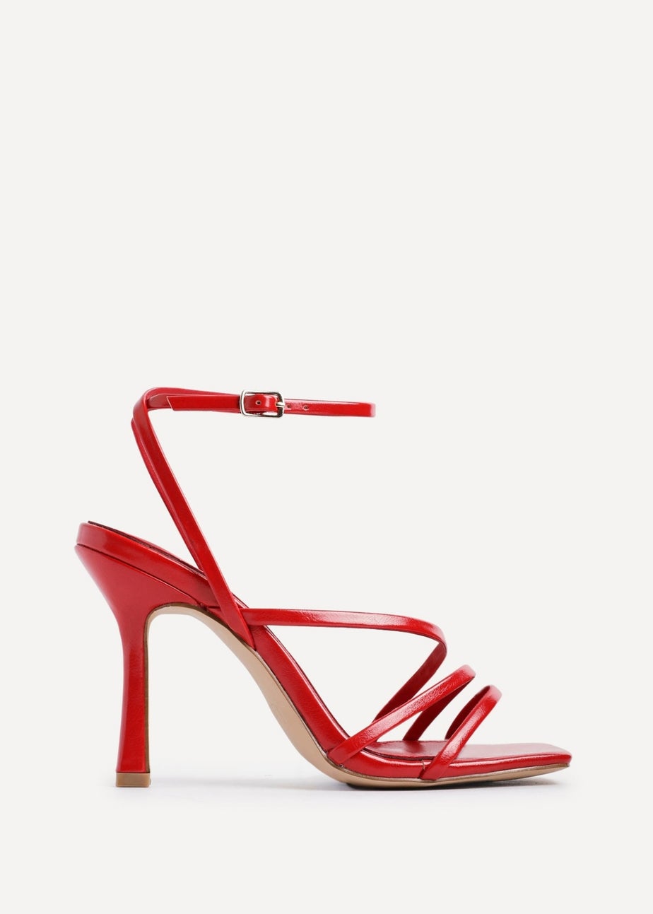 Linzi Scarlett Red Faux Leather Strappy Heel Sandal