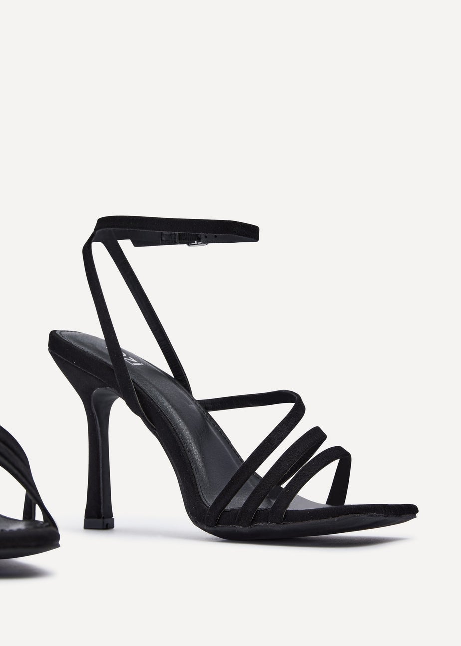 Linzi Scarlett Black Faux Suede Strappy Heel Sandal