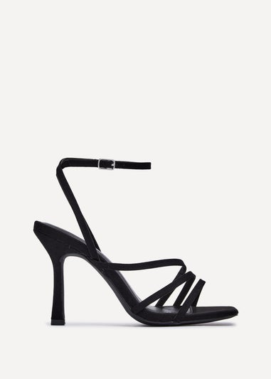 Linzi Scarlett Black Faux Suede Strappy Heel Sandal