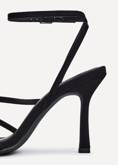 Linzi Scarlett Black Faux Suede Strappy Heel Sandal